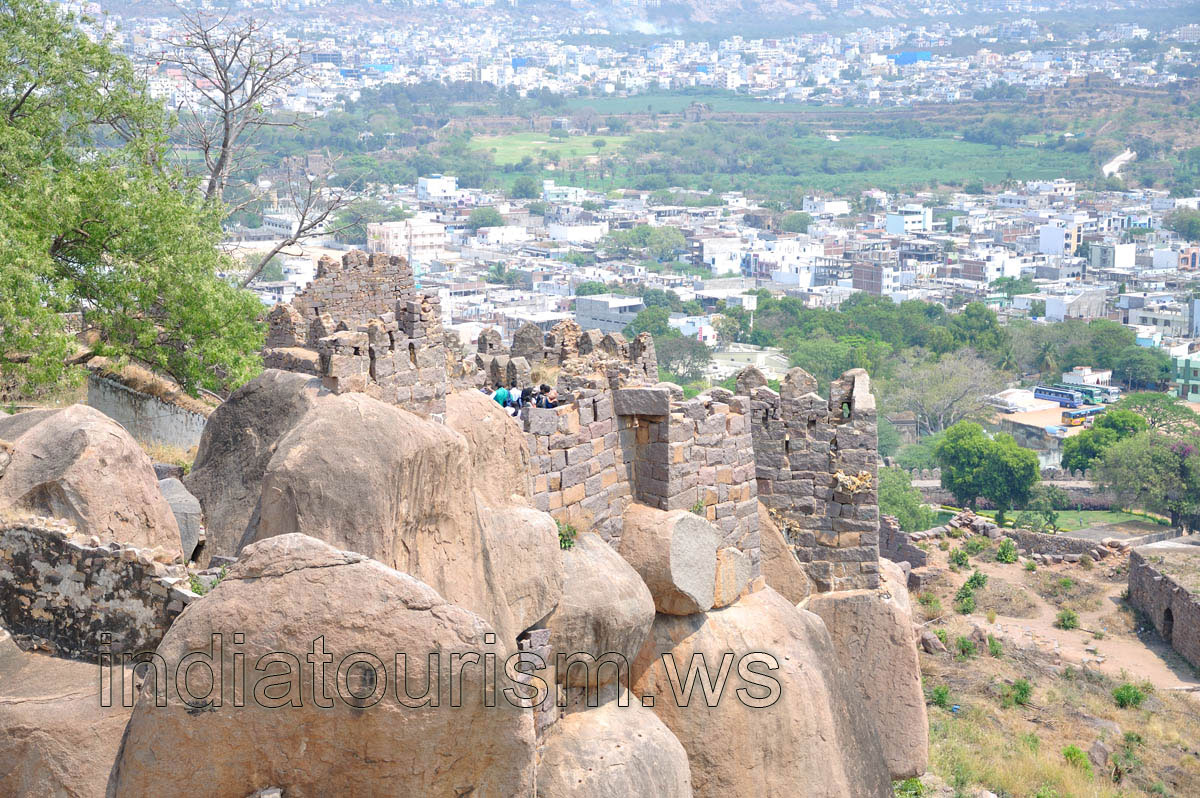 Fort overlooking the small residential complex of the city