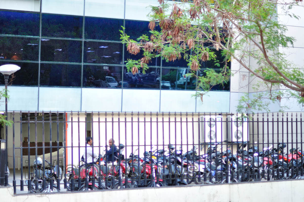 Motorcycle parking on the territory of Deloitte