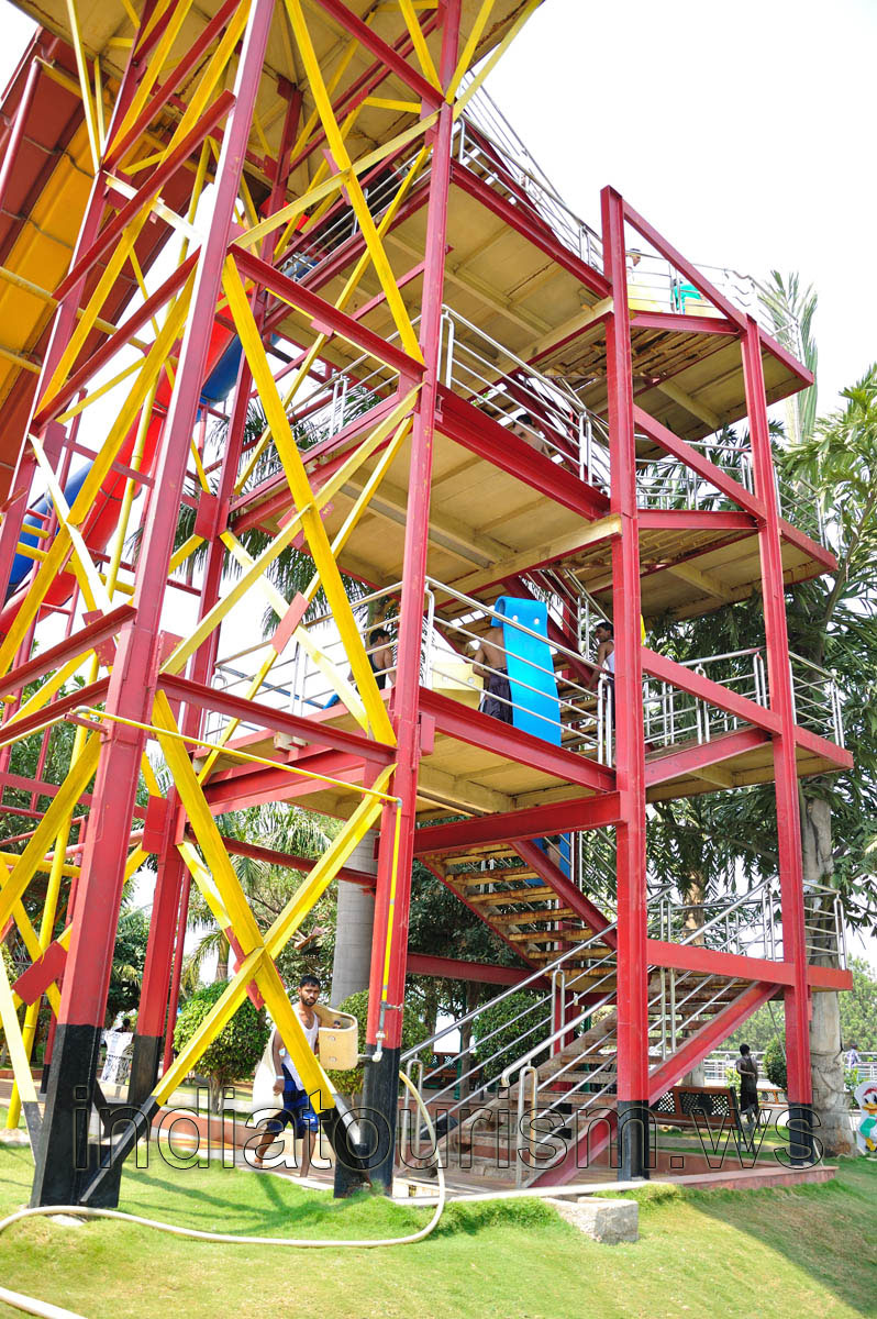 Winding stairway leads to the top of the ride