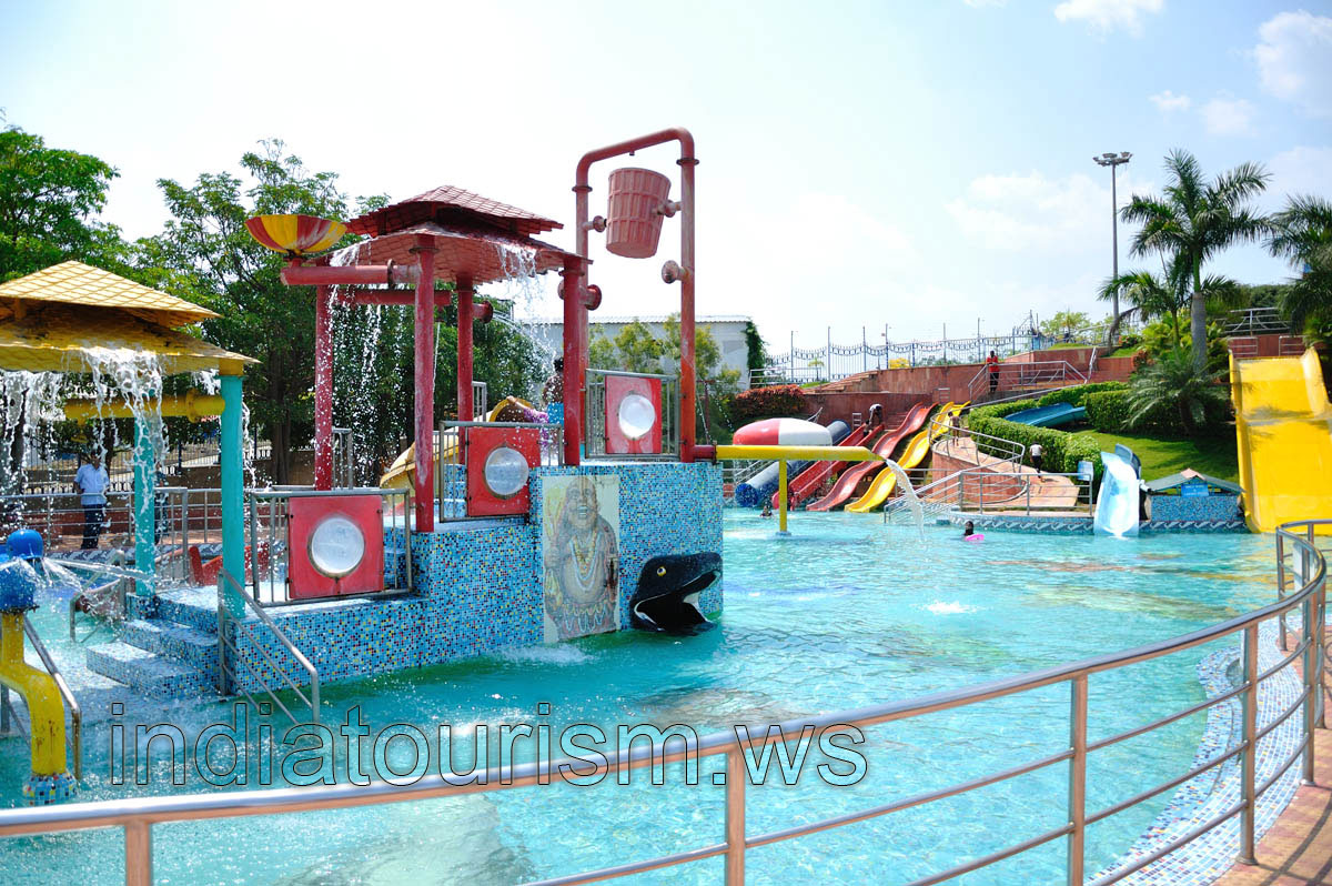 Water flowing down from the roofs