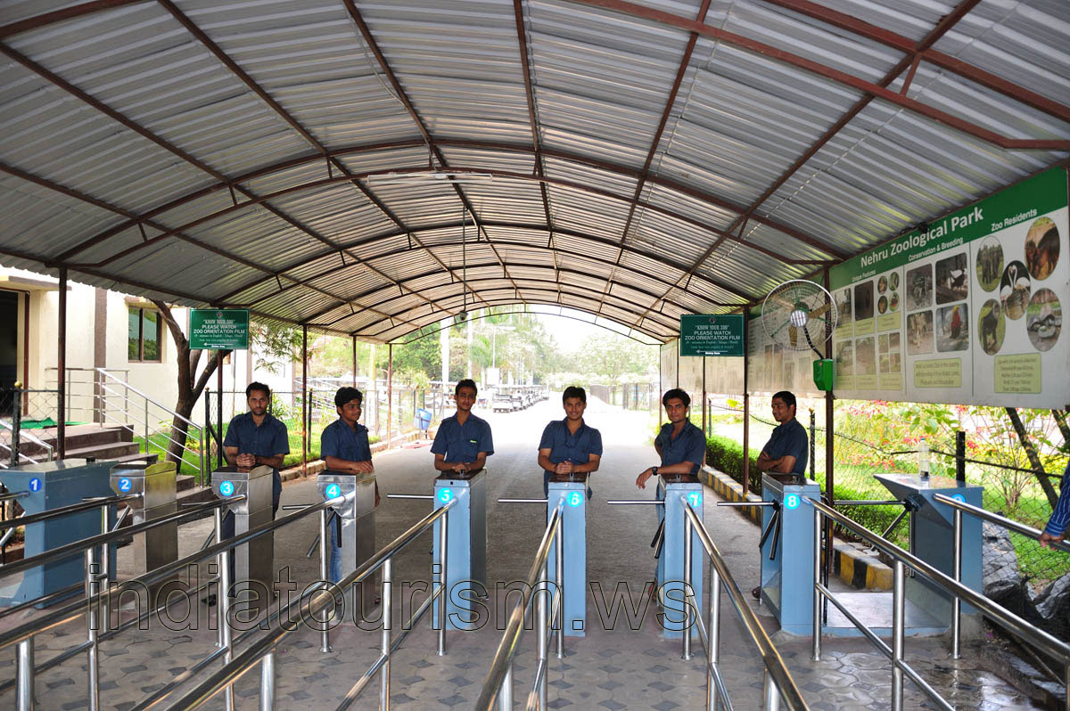 Turnstiles at the entrance