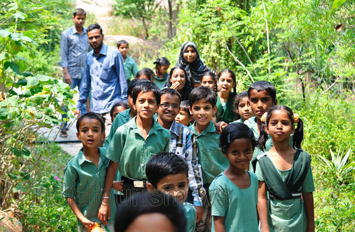 Group of indian school children in the Butterfly World