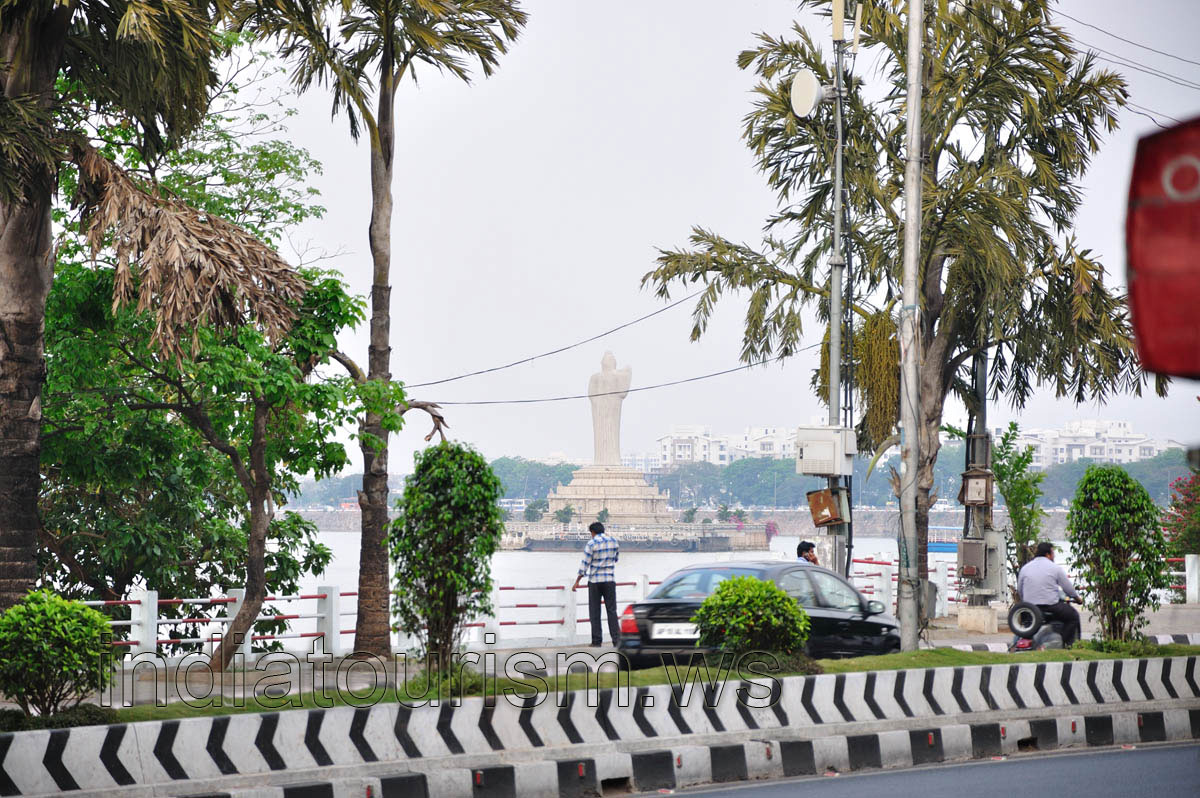 Buddha statue view from the NTR Memorial
