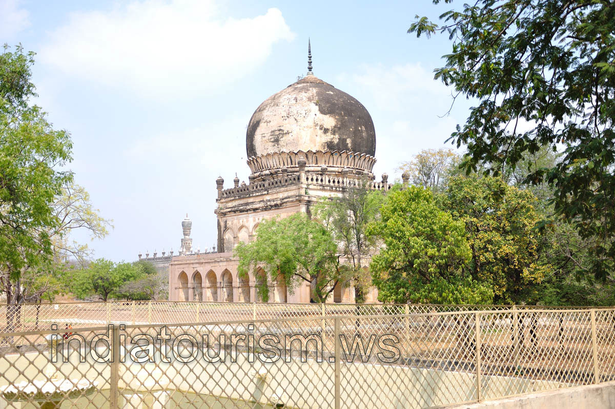 The huge mosque in the distance