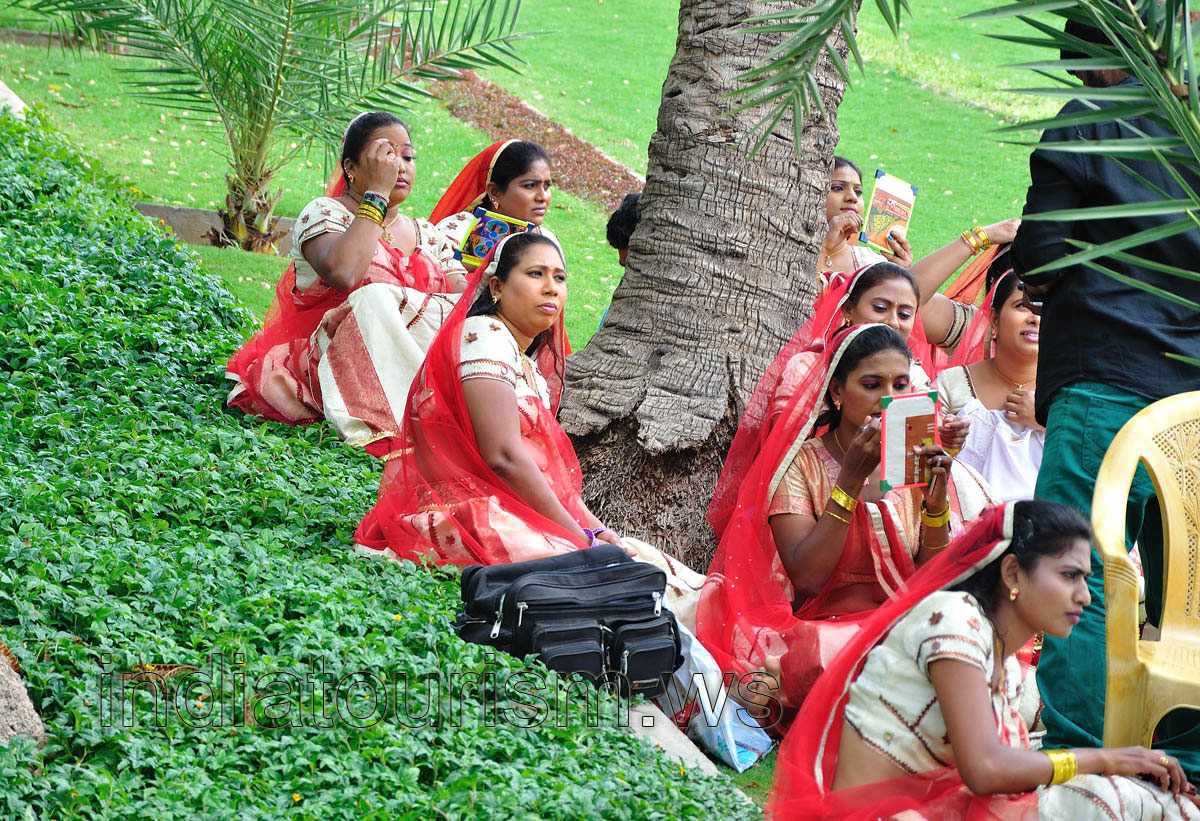 Dancers doing makeup