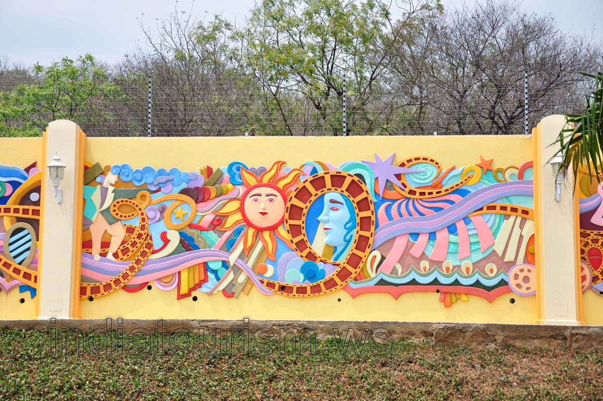 Sunny wall is beautifully decorated