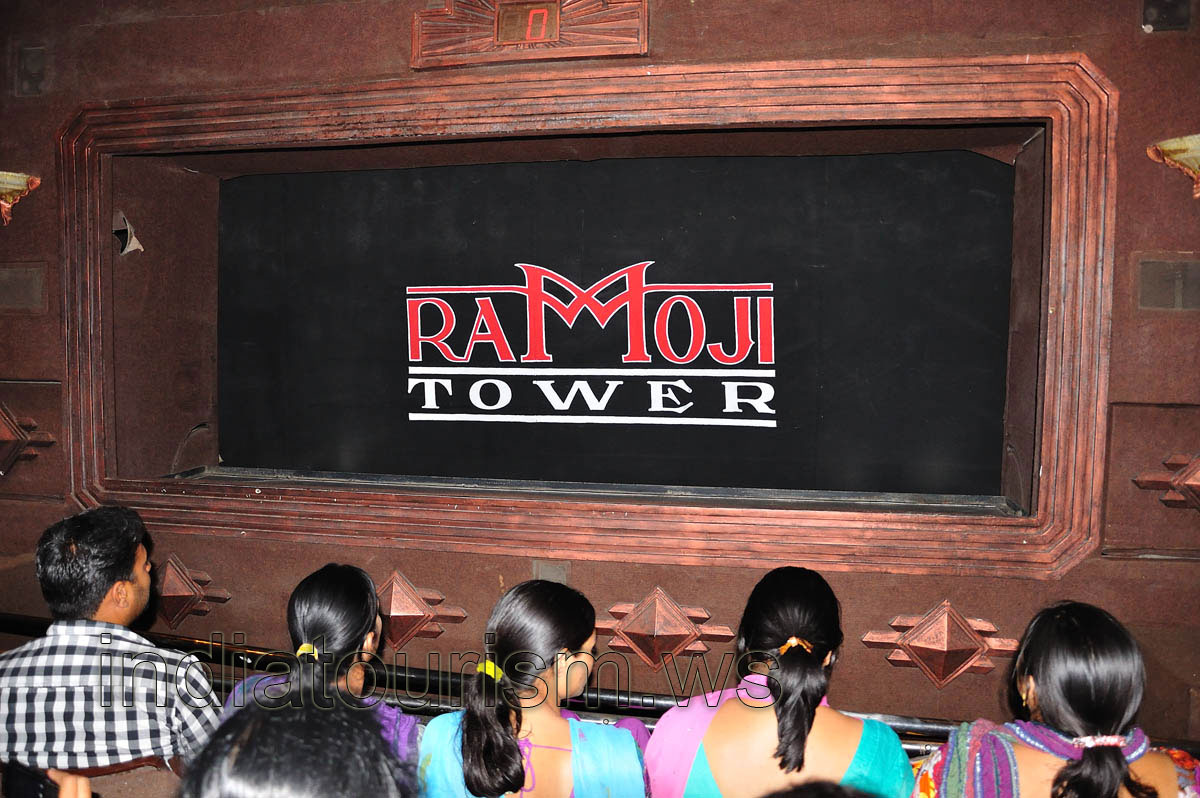 Ramoji tower inside: movie with a real water drops falling all around you is worth the experience