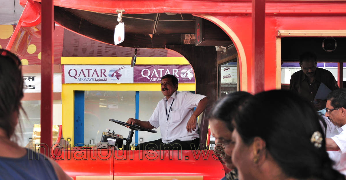 Driver of the vintage bus