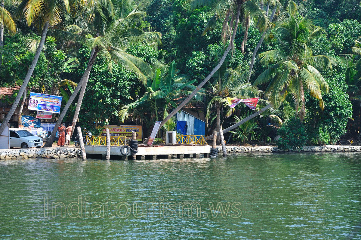 pier of the ferry from the side of backwaters