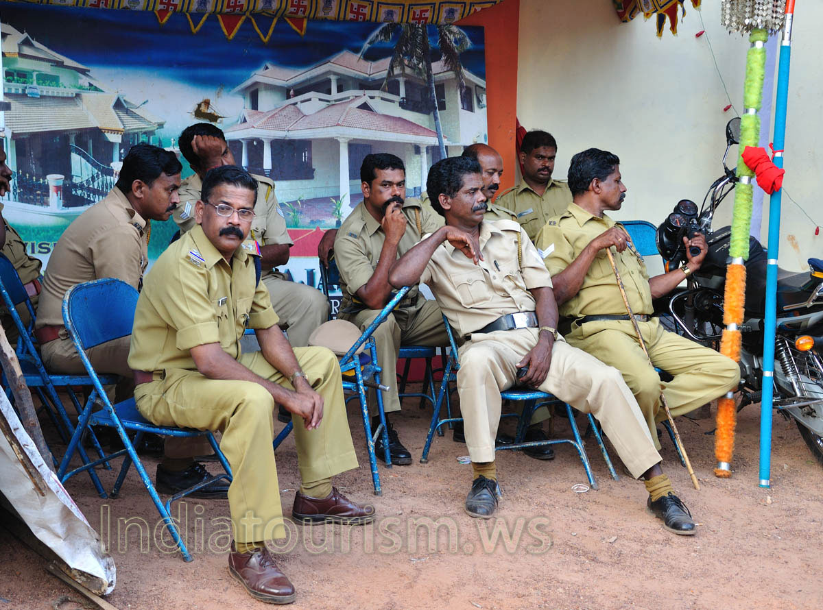 police keep order at the festival