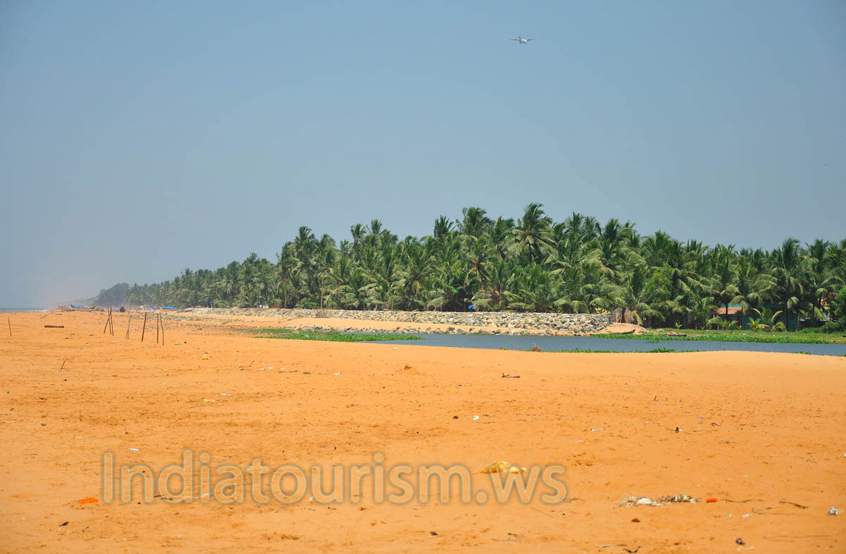 The lagoon here is separated from the sea by a narrow sand bar