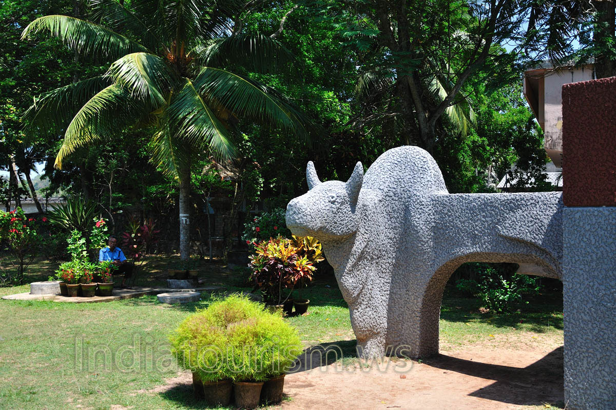 The curious statue of unusual animal