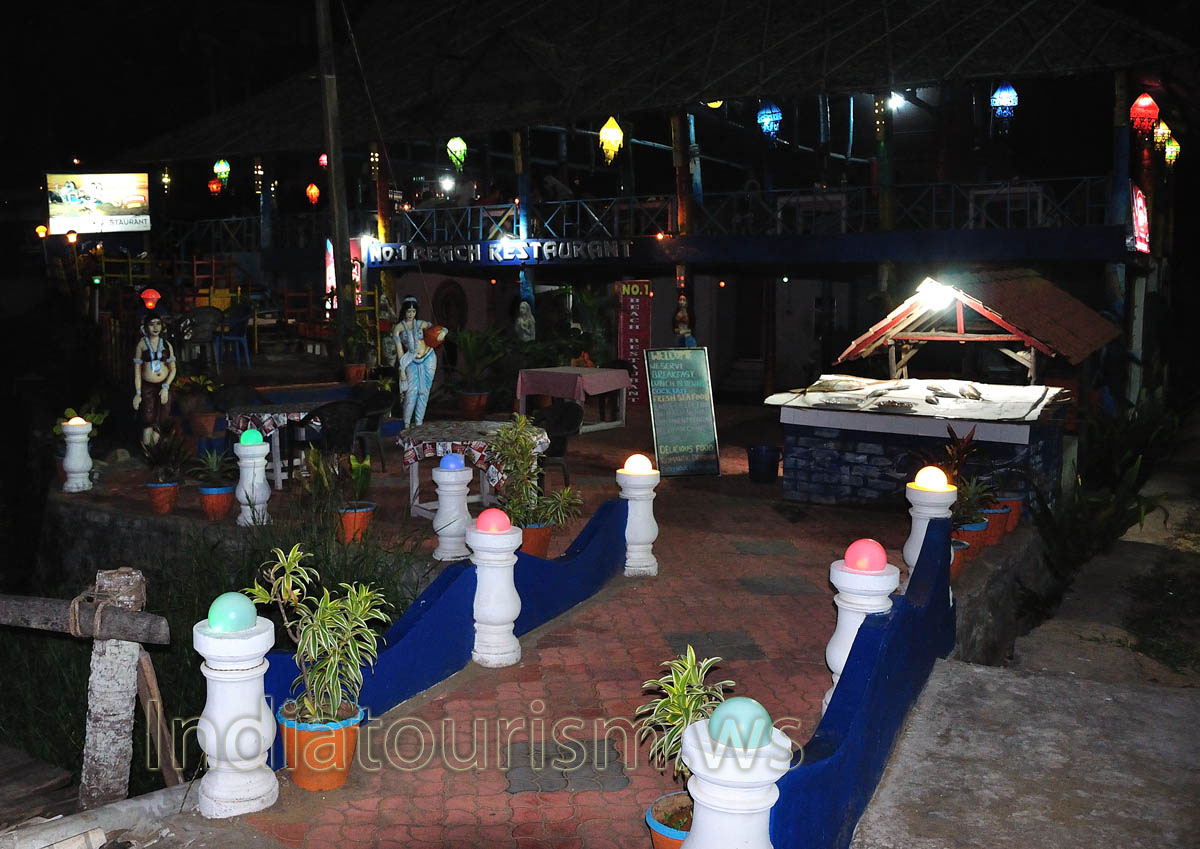 No-1 beach restaurant at night