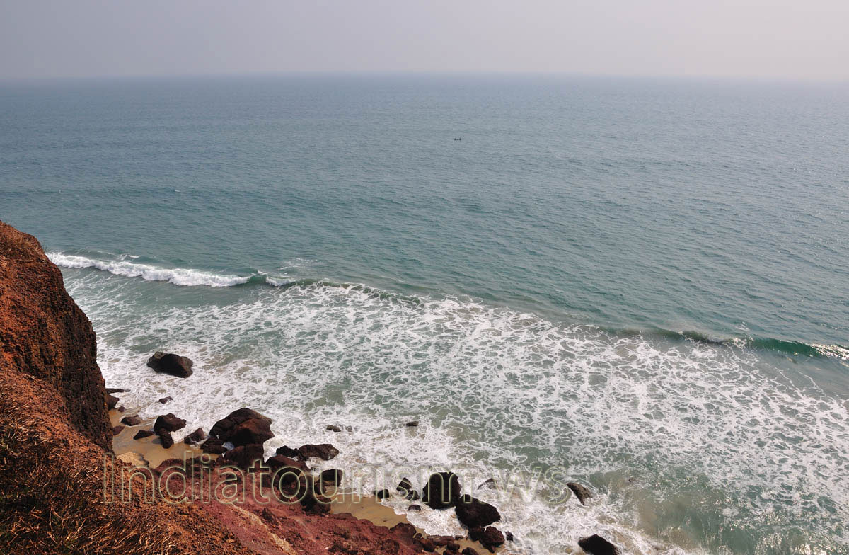 soil of the cliff has brick-red color