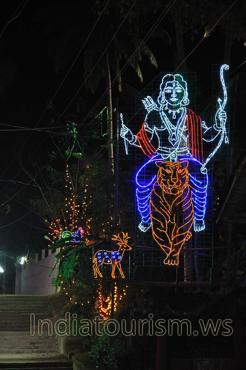 neon shiva rides on the neon tiger