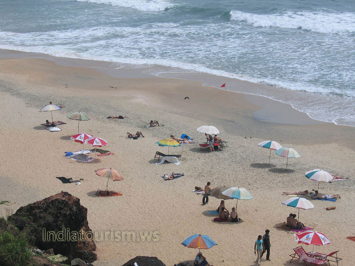 parasols at the varkala beach