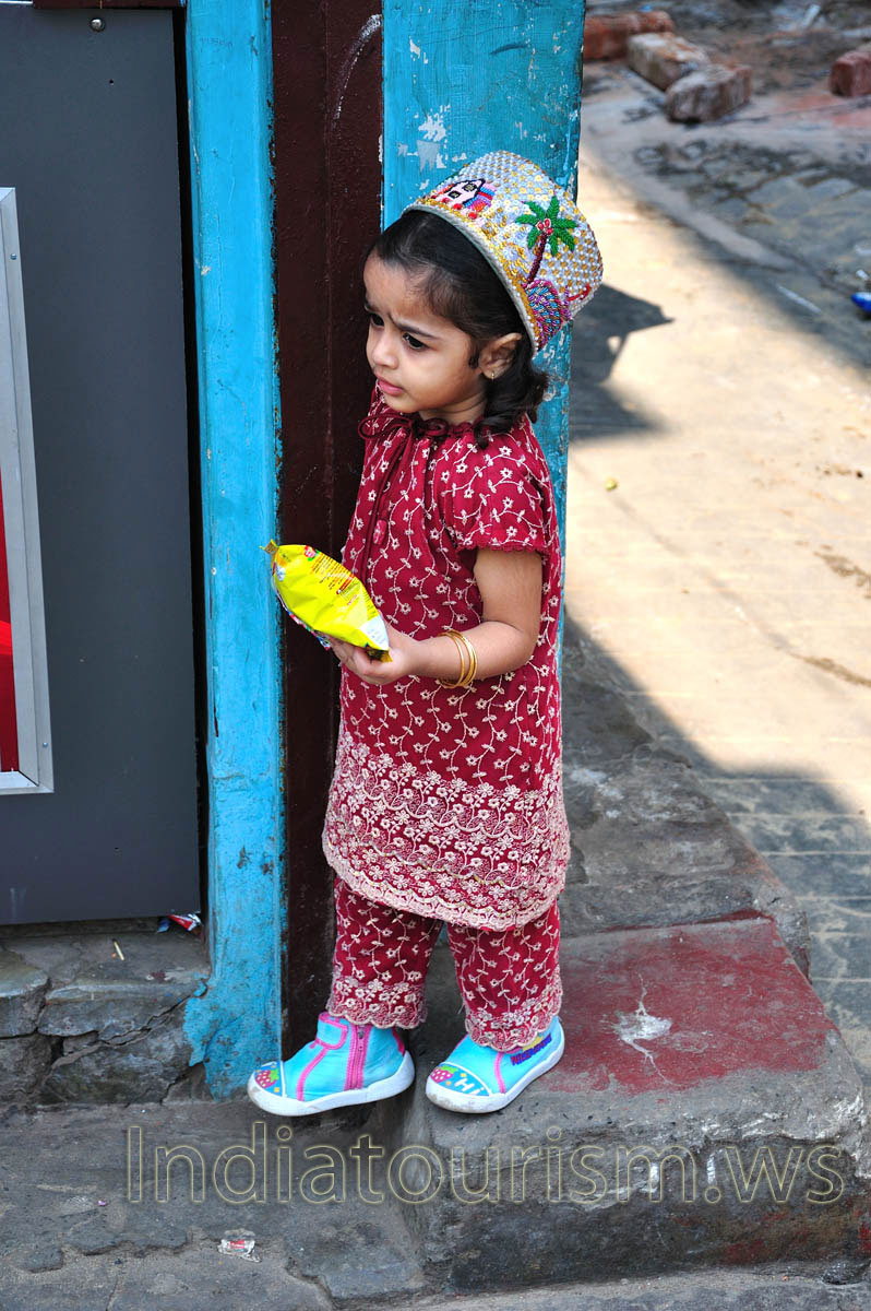 the little girl in a beautiful dress