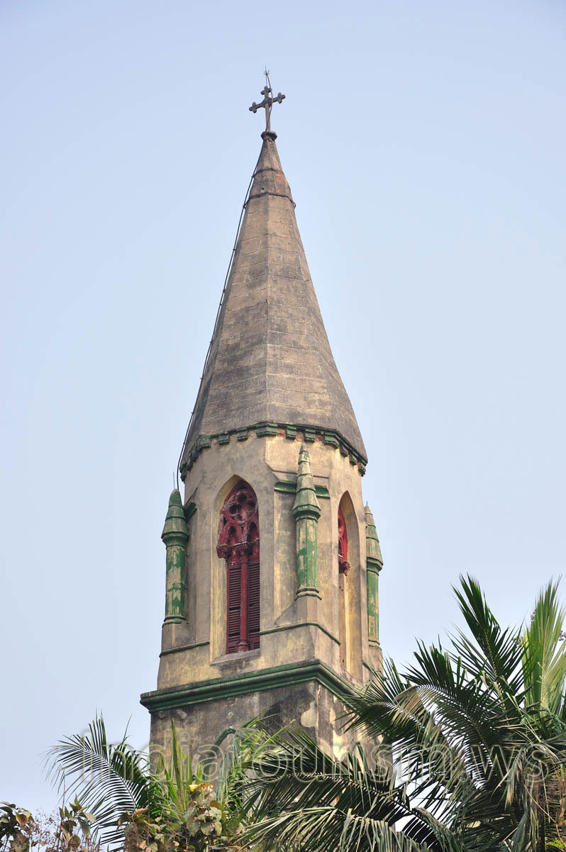 On the top of the Christian community's building stands a cross