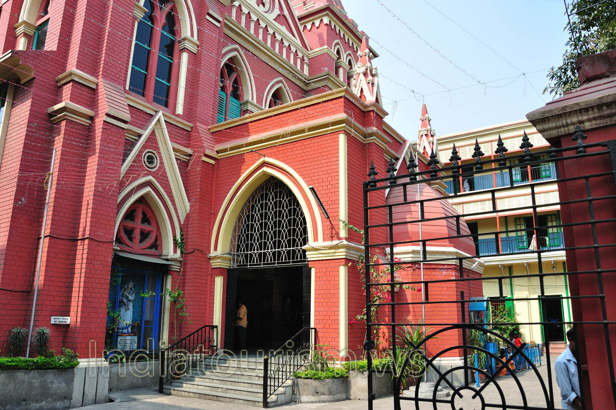 The entrance to the catholic church