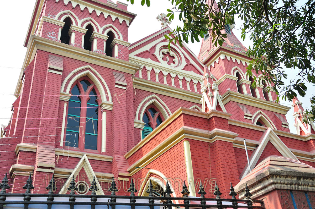 Figured windows of the building of Catholic church