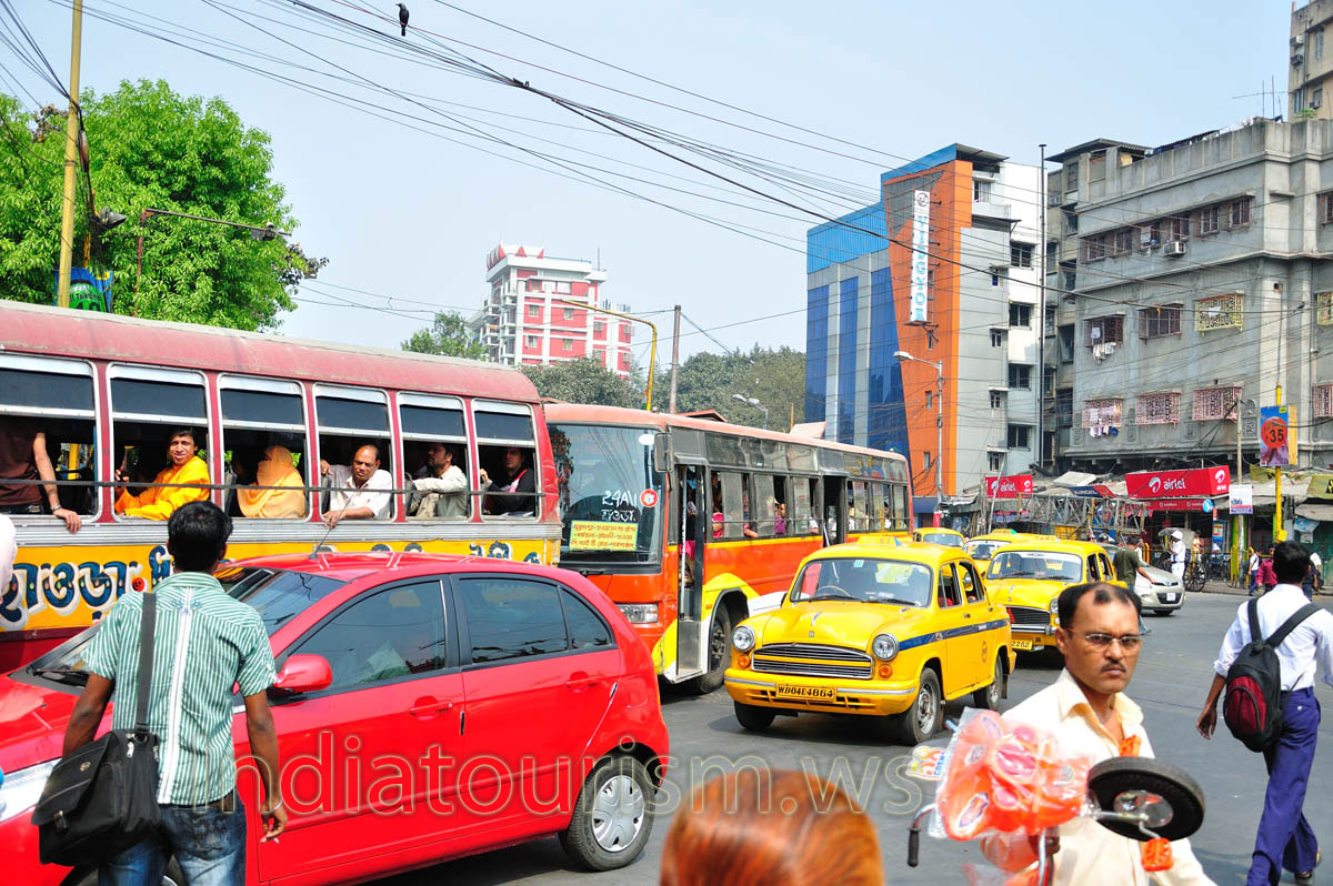 Calcutta yellow taxi
