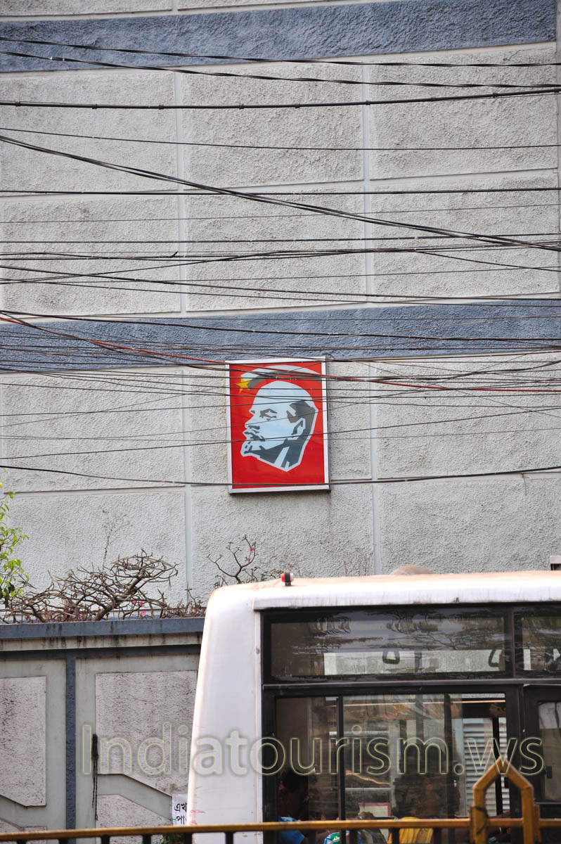 a poster of Lenin