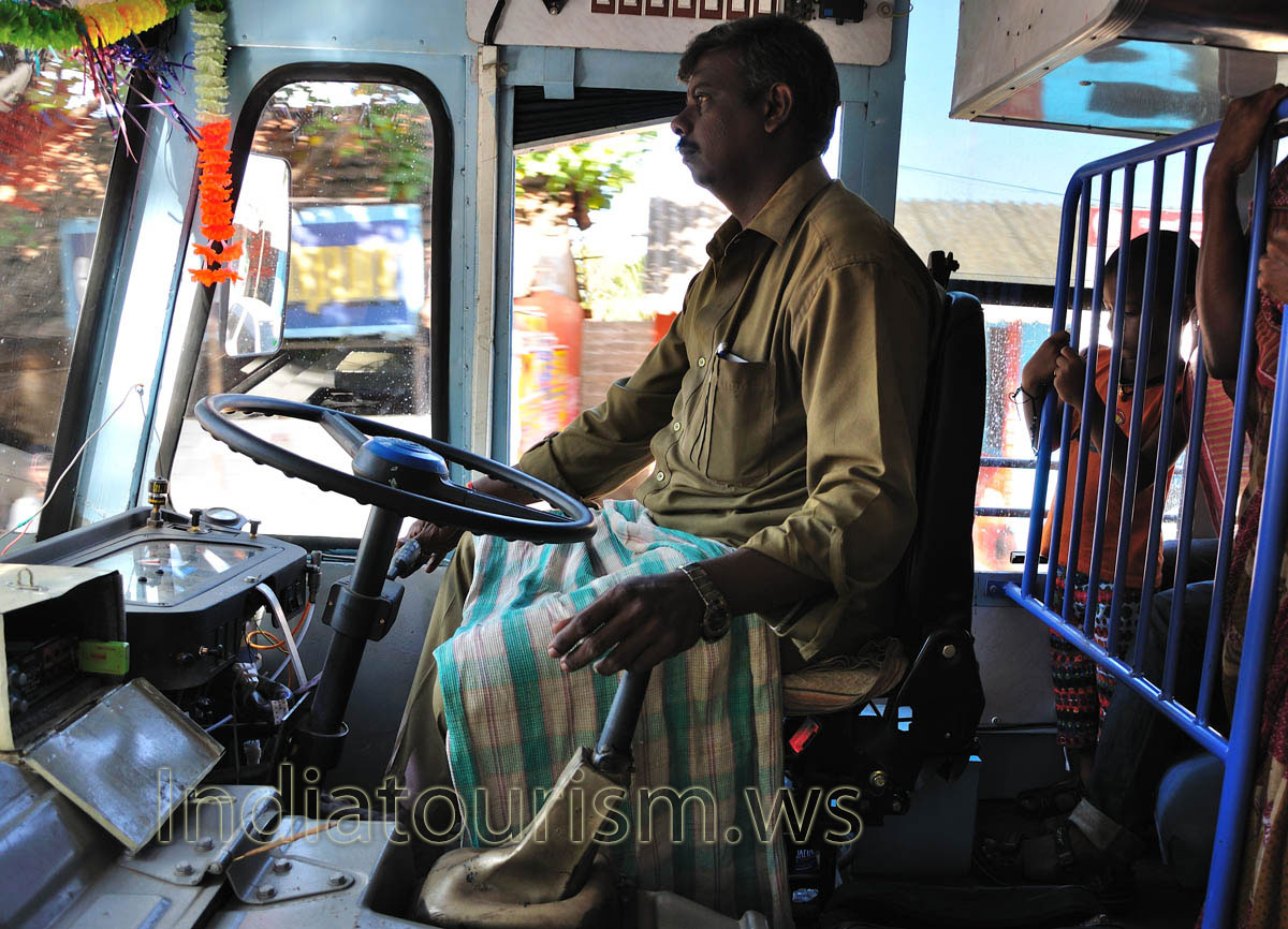 Bus driver... this picture was made on the way from Nagercoil to Thiruvananthapuram