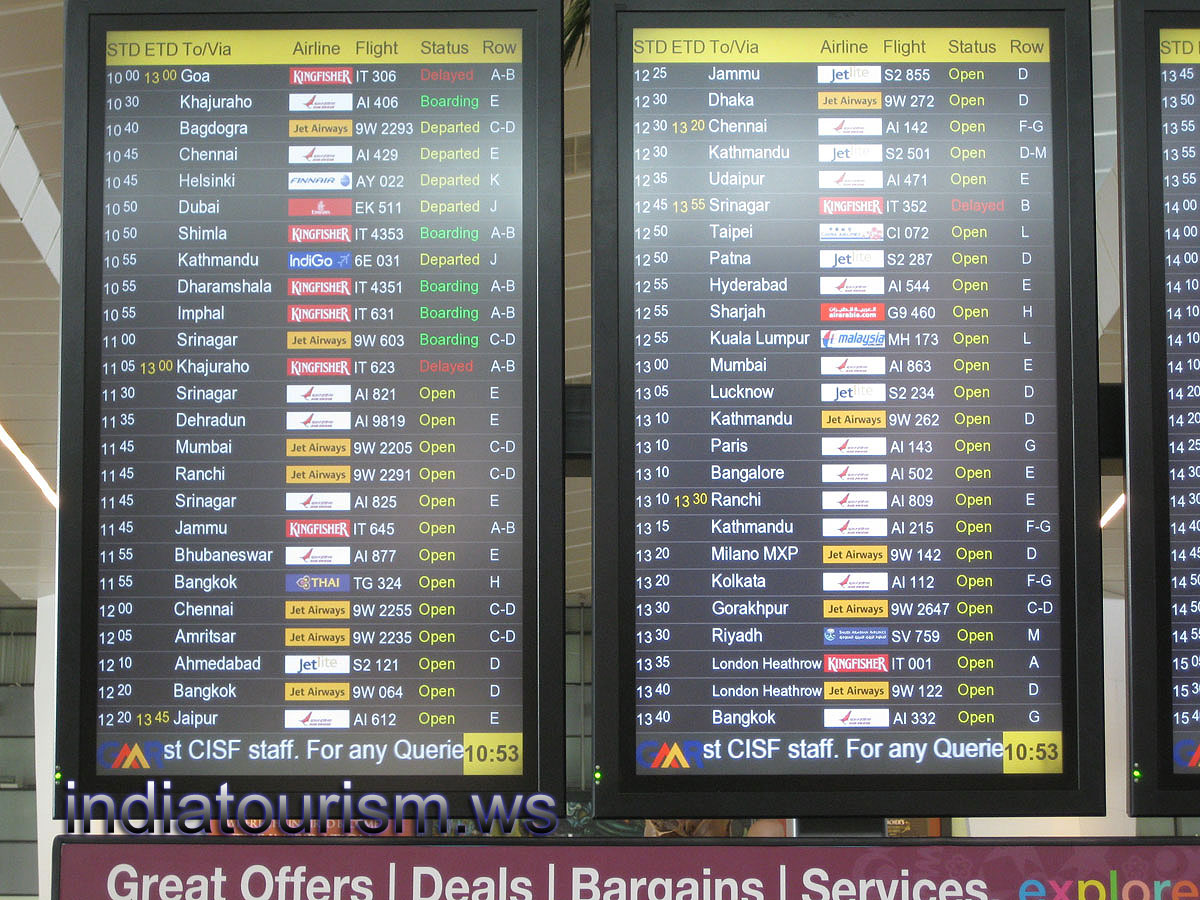 Domestic Departure and International Departure electronic schedule