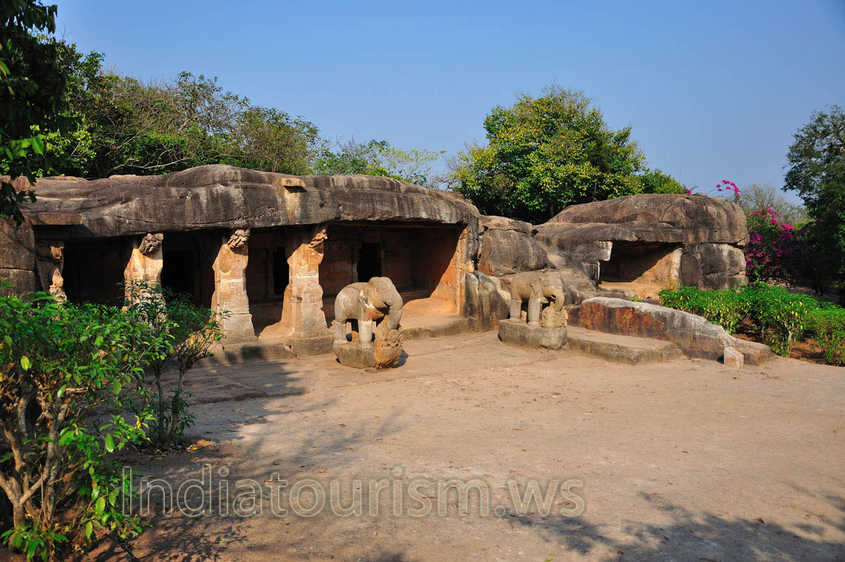 The top part of Udayagiri complex dominated by two elephants