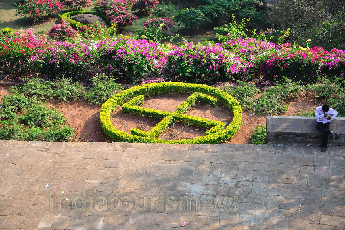 Swastika was formed from the green bushes