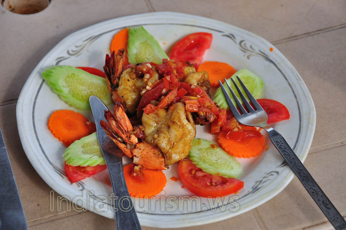 Here are cooked prawns