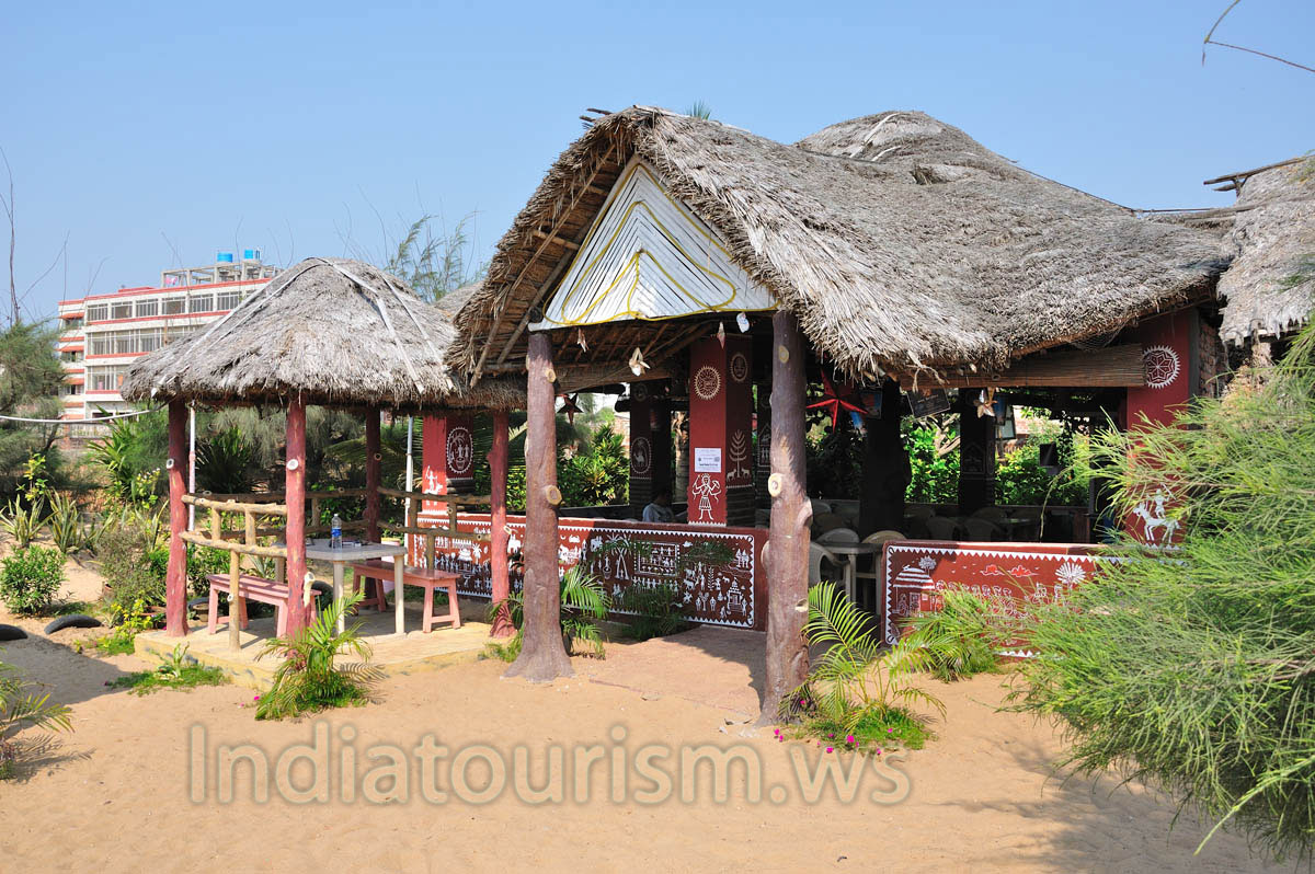 The 'Pink House' restaurant is found on the sandy beach