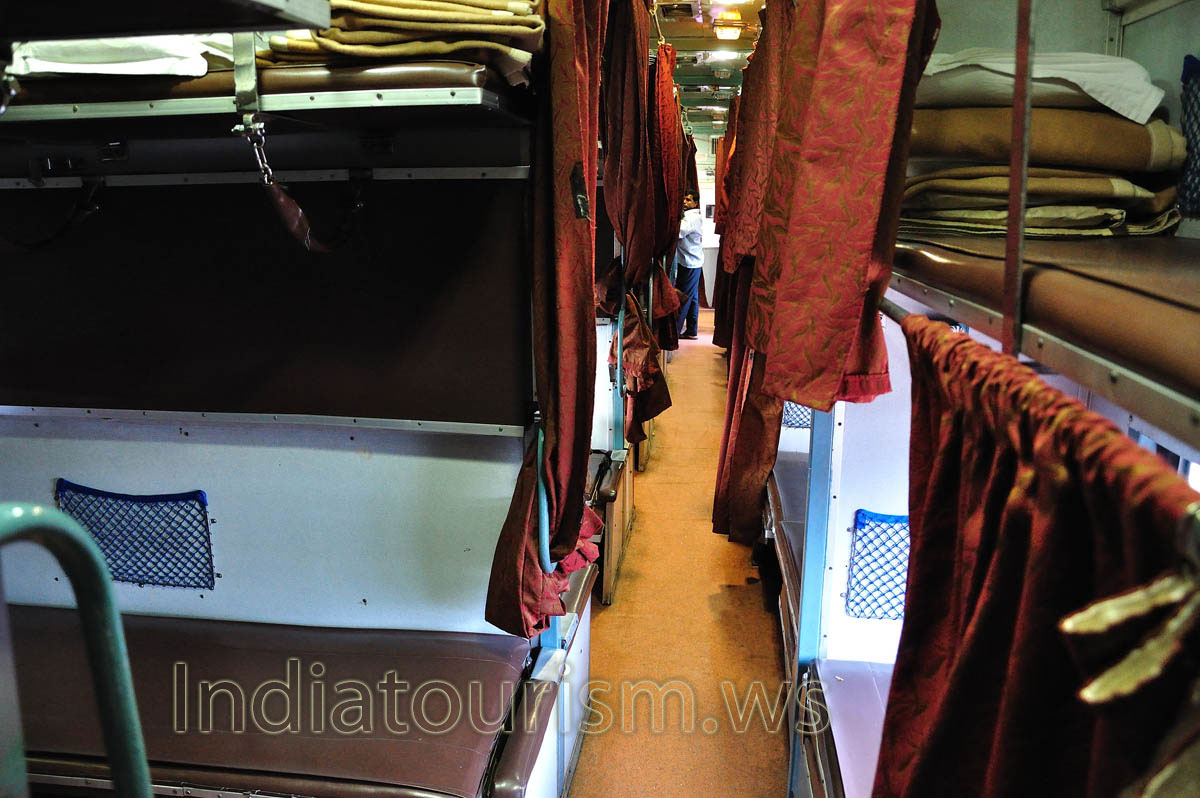 In a railway car with air conditioning each compartment could be closed with thick curtains