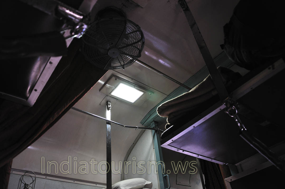 Fan was installed on the ceiling of railcar