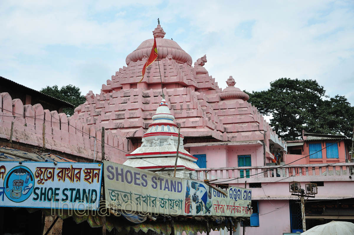 There is the shoes stand below the temple