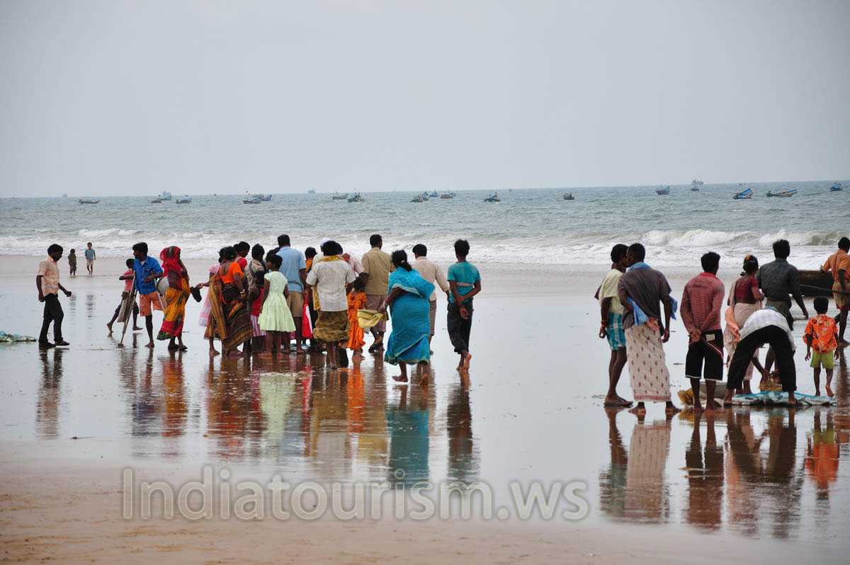 The people from the fishing village have been waiting for the morning catch