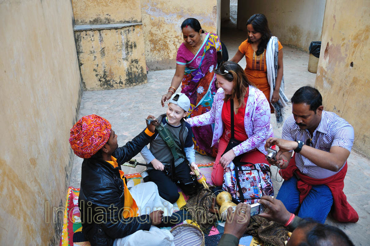 Snake charmer and his cobra