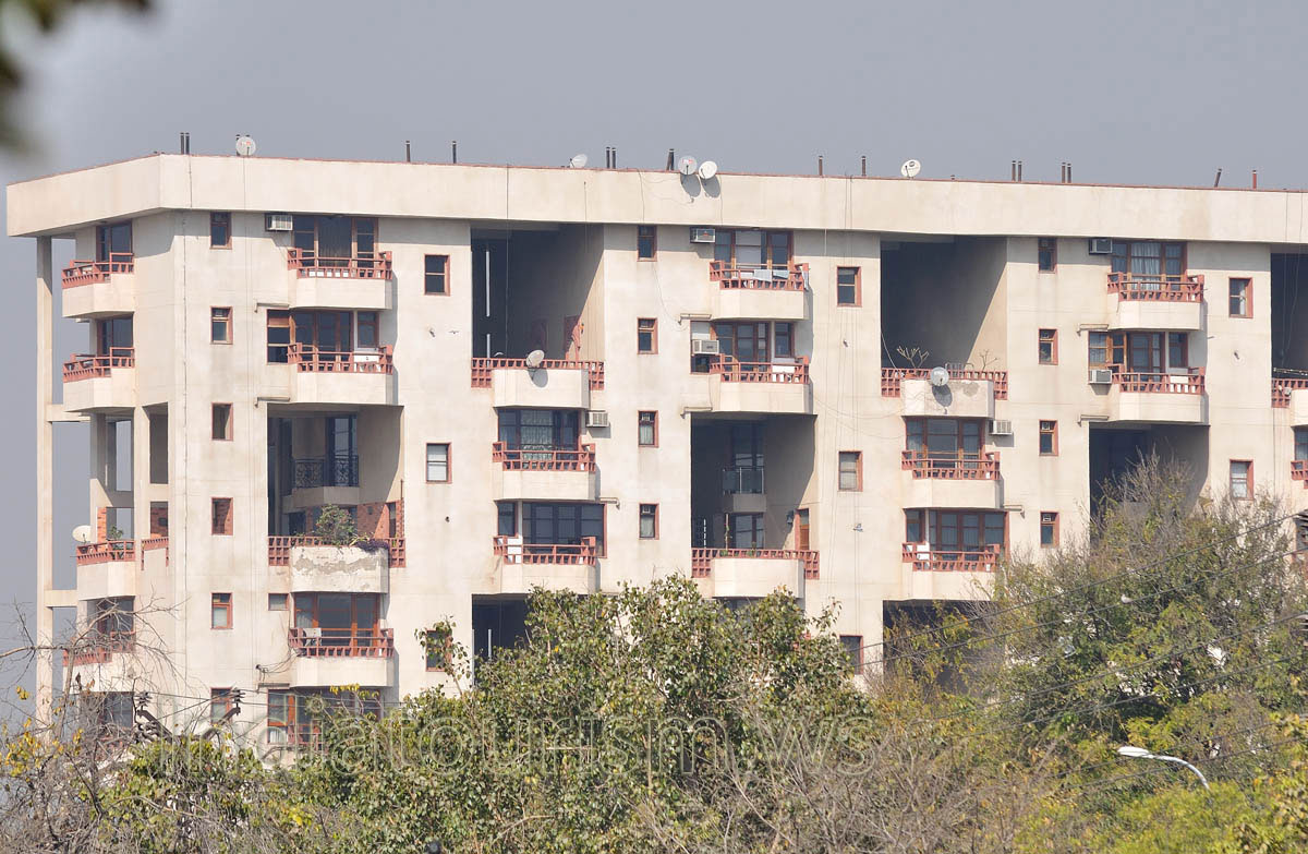 building with a large internal terraces