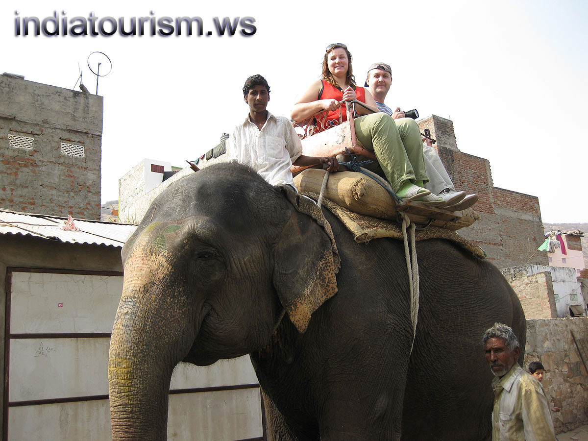 Me, my wife and mahouts before the journey