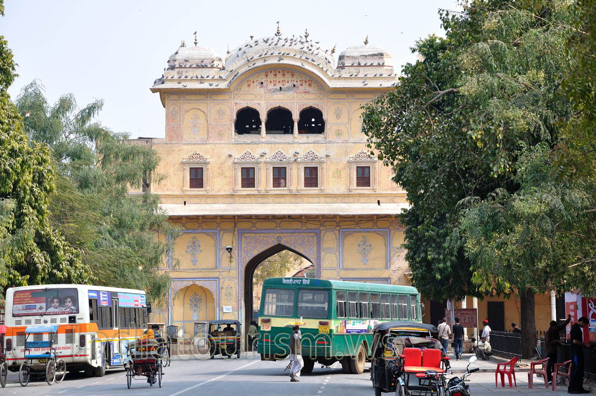 Naqqarkhane ka Darwaza Gate is full of the pigeons
