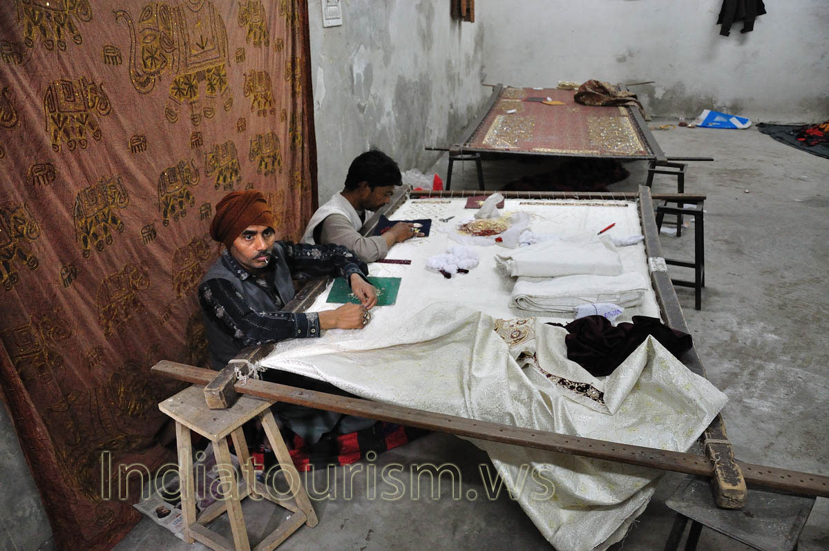 embroidery with metallic floss and sewing with metallic thread