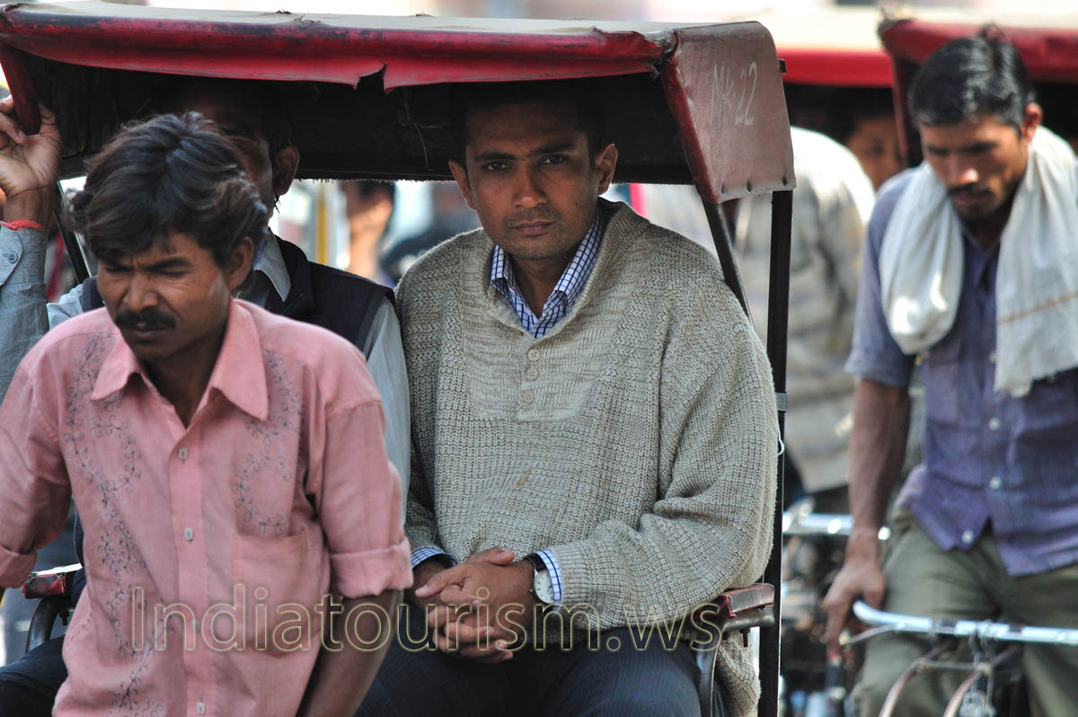 faces of Jaipur: cycle rickshaw passenger