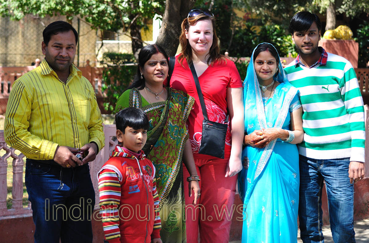 my wife with the Indian family