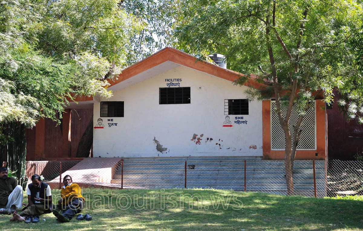 This clean and large toilet is free of charge