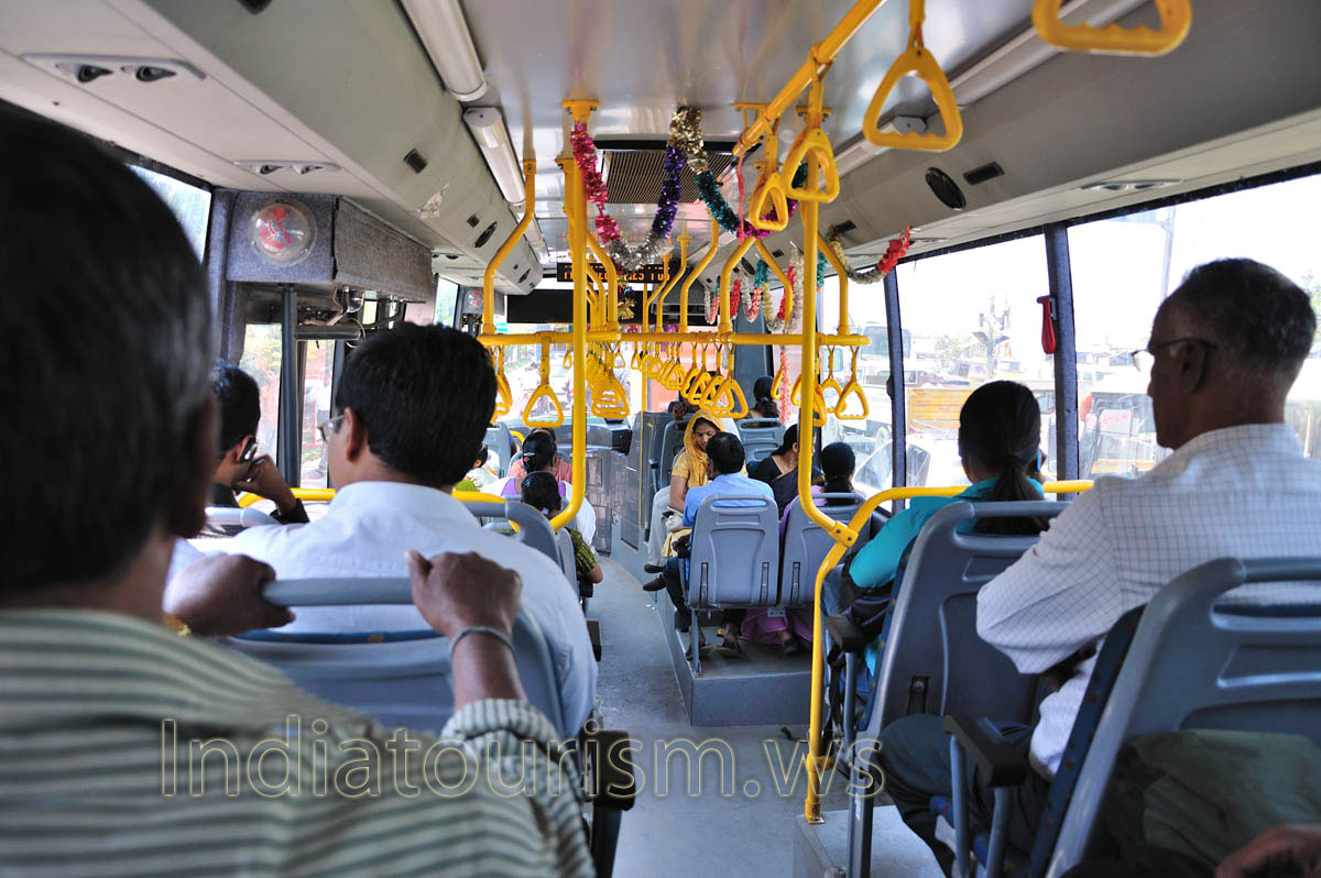 modern bus equipped with air conditioner