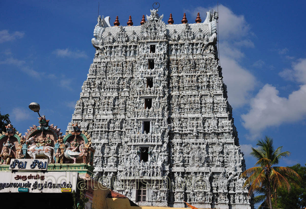 The name Stanumalaya denotes trimurtis; Stanu means Siva; Mal means Vishnu; and the Aya means Brahma