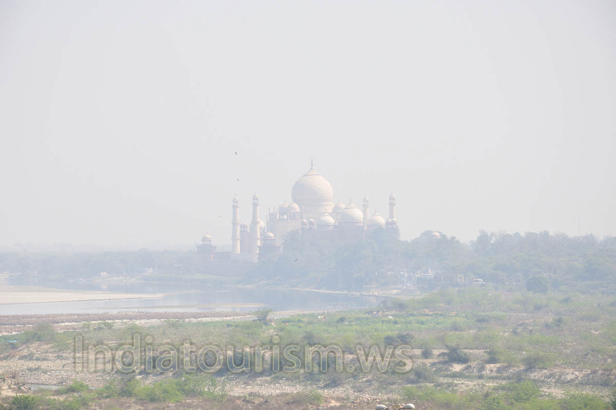 Taj Mahal as seen from Jahangiri Mahal
