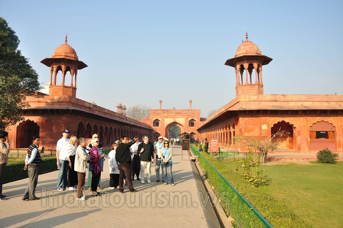 Group of the foreign tourists