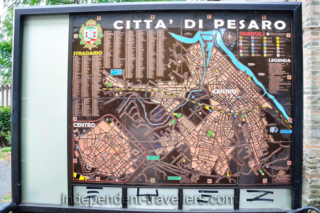 &ldquo;City of Pesaro&rdquo; is the name of this street map