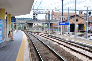 Railroad yard of the Pesaro railway station